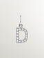 Charm de plata 925 y topacios blancos inicial D