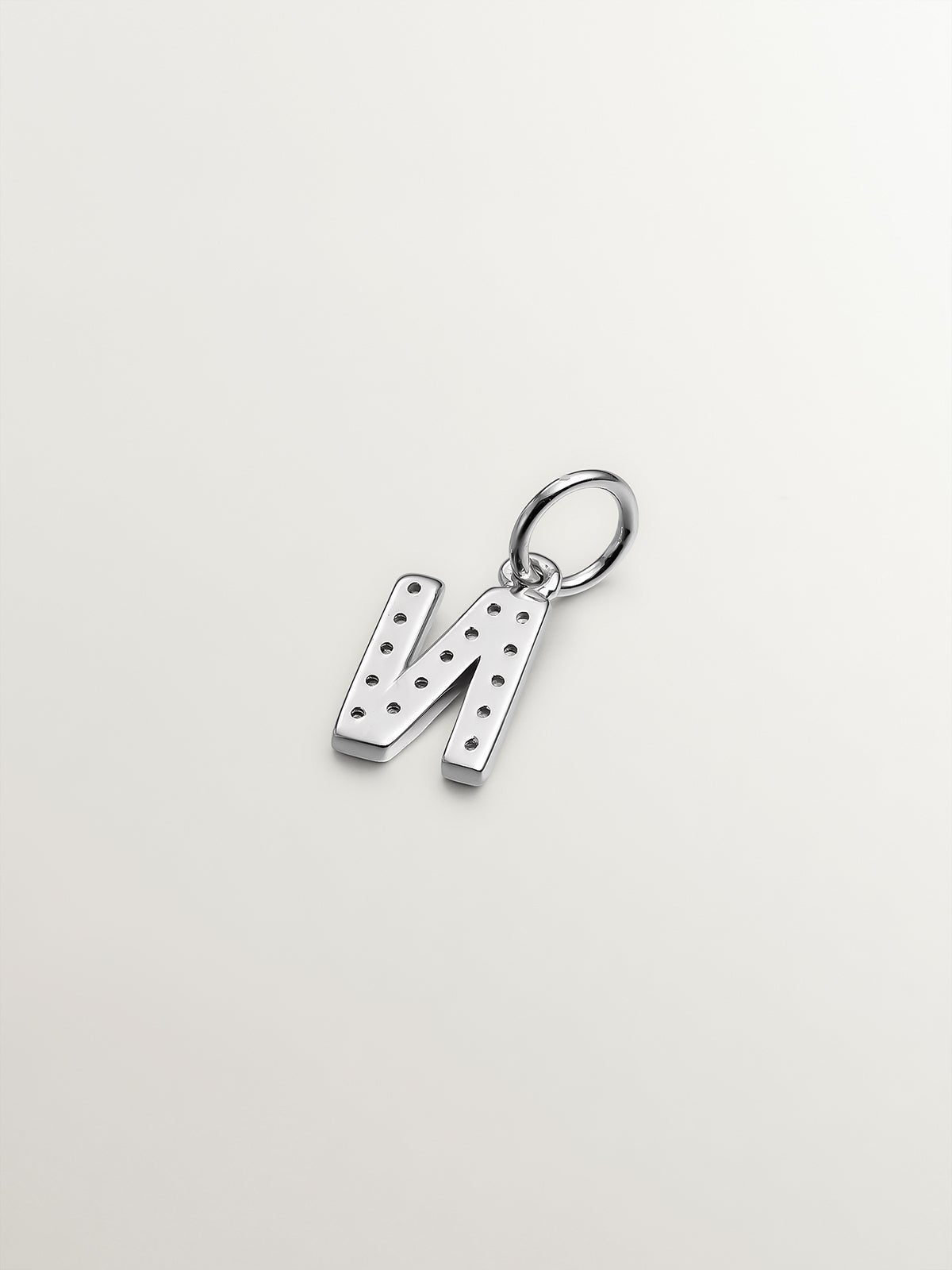 Charm de plata 925 y topacios blancos inicial N