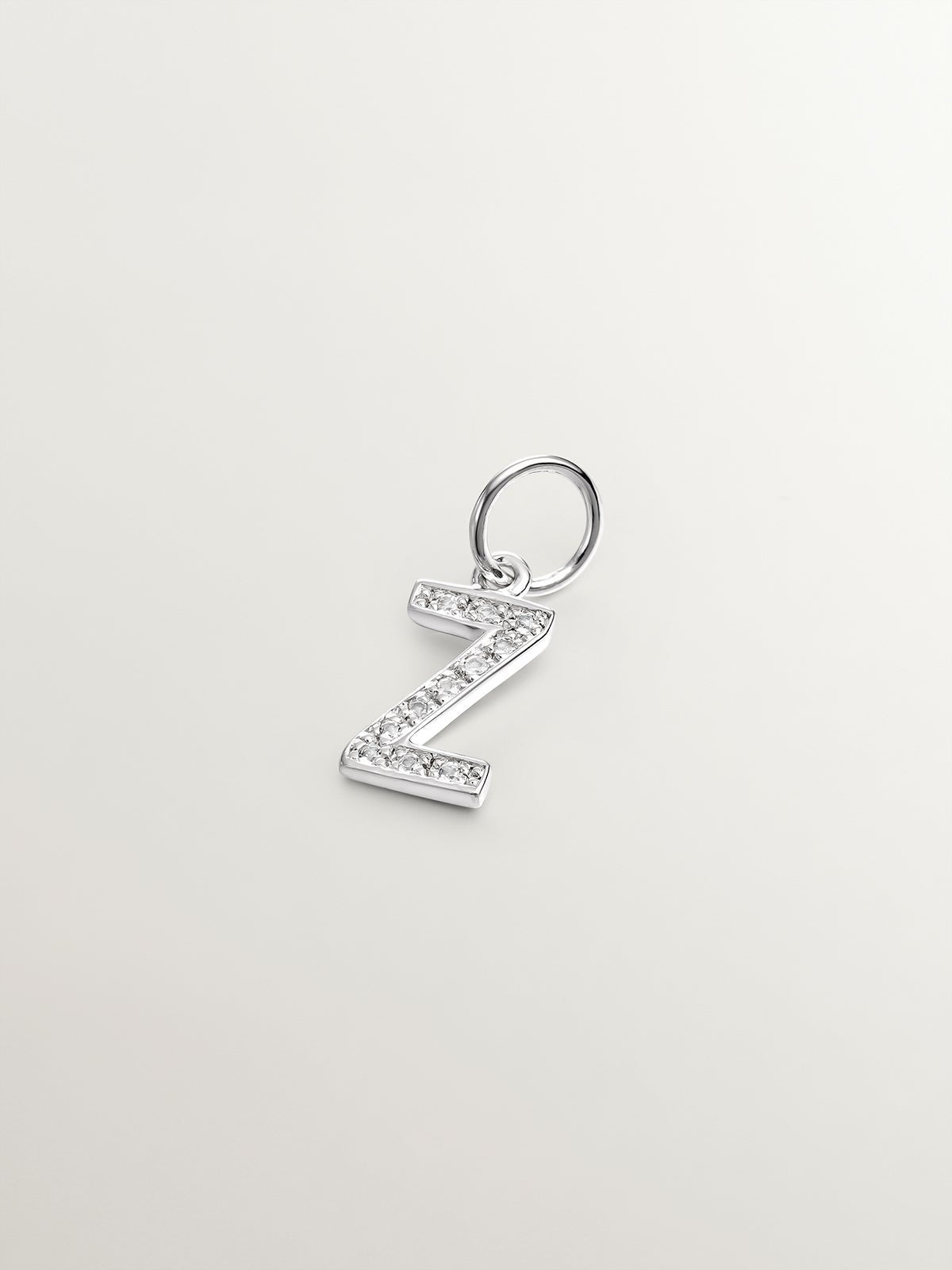 Charm de plata 925 y topacios blancos inicial Z