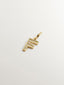 Charm de plata 925 bañada en oro amarillo de 18K y topacios blancos inicial F