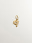 Charm de plata 925 bañada en oro amarillo de 18K y topacios blancos inicial P