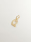 Charm de plata 925 bañada en oro amarillo de 18K y topacios blancos inicial Q