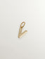 Charm de plata 925 bañada en oro amarillo de 18K y topacios blancos inicial V