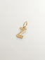 Charm de plata 925 bañada en oro amarillo de 18K y topacios blancos inicial Z