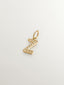 Charm de plata 925 bañada en oro amarillo de 18K y topacios blancos inicial Z