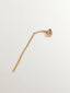 Pendiente individual largo de cadena de plata 925 bañada en oro amarillo de 18K con relieve y zafiros multicolor