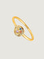 Anillo de plata 925 bañada en oro amarillo de 18K con relieve y zafiros multicolor