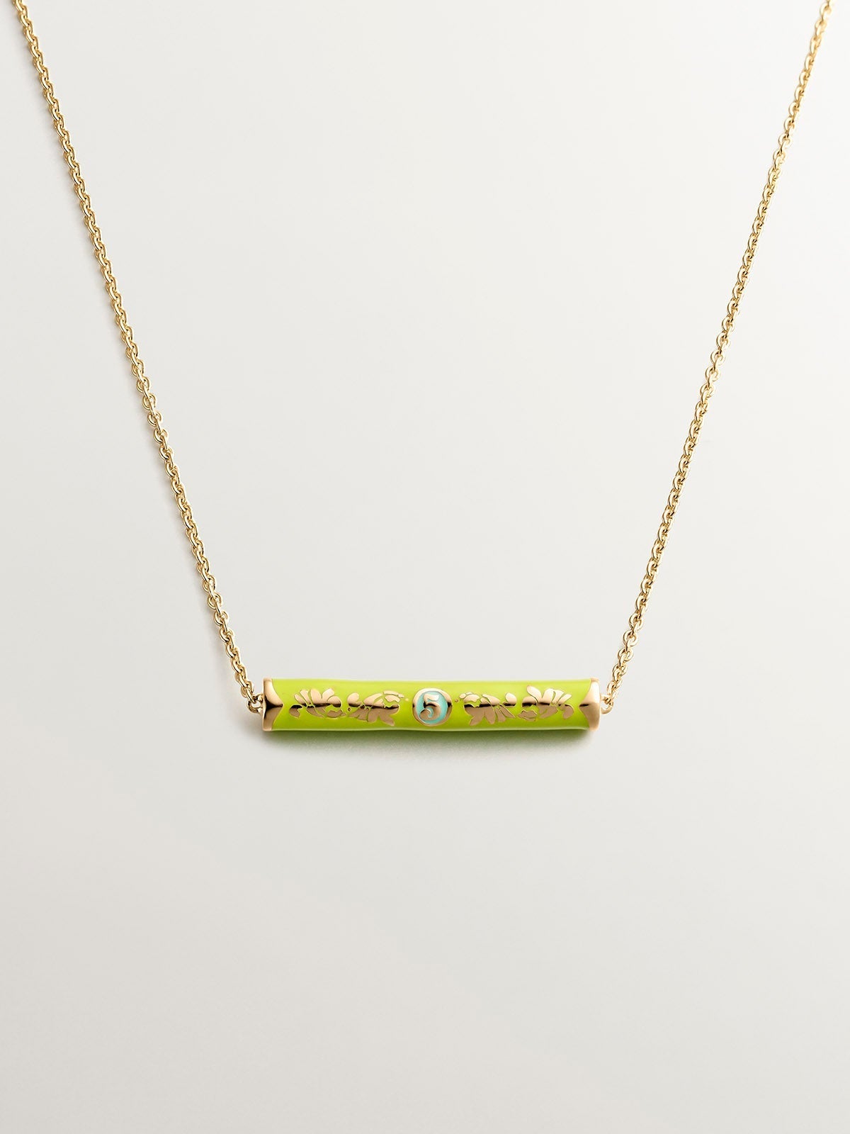 Collar de eslabones rolo de plata 925 bañada en oro amarillo de 18K