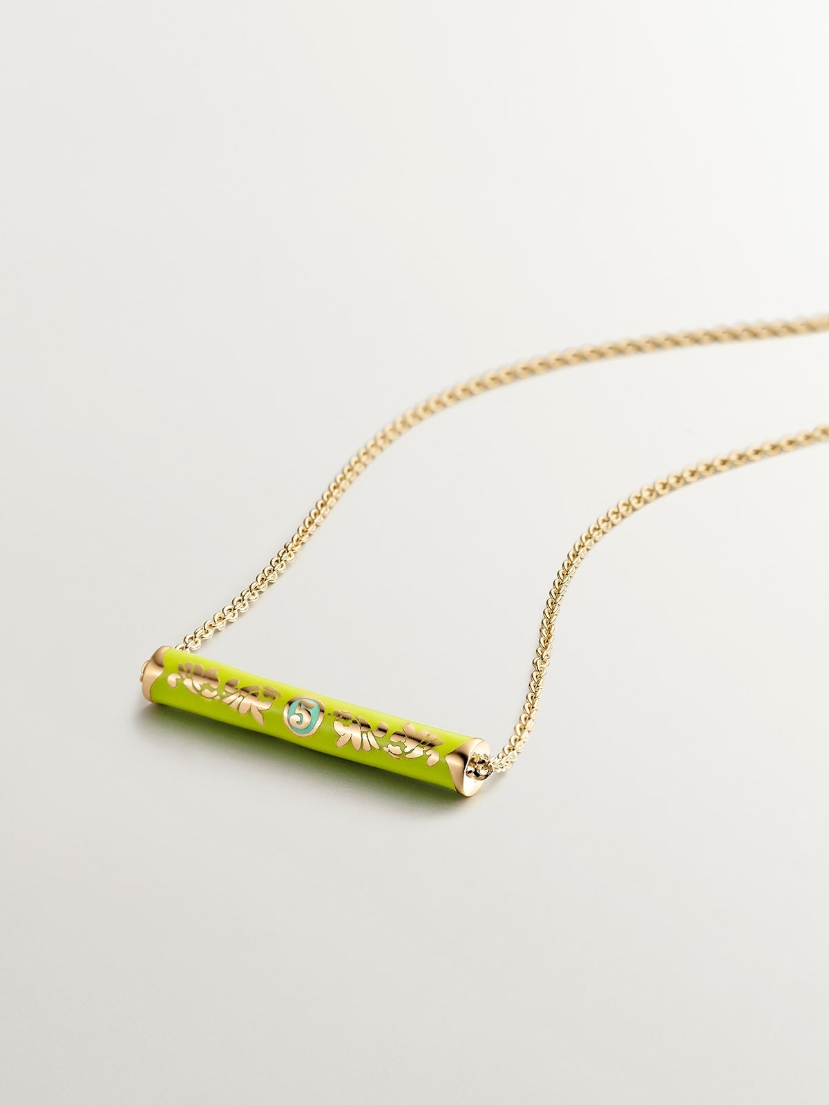 Collar de eslabones rolo de plata 925 bañada en oro amarillo de 18K