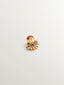 Piercing de oro amarillo de 18K con zafiro naranja central y rubíes rosas