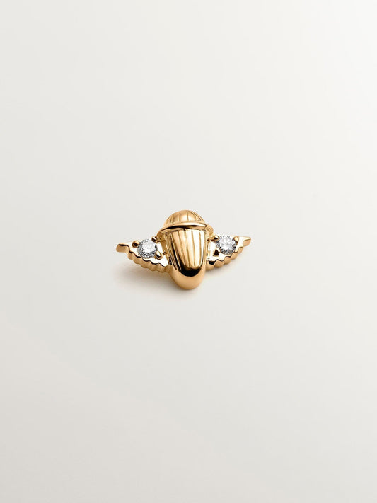 Piercing de oro amarillo de 18K con diamantes en talla brillante