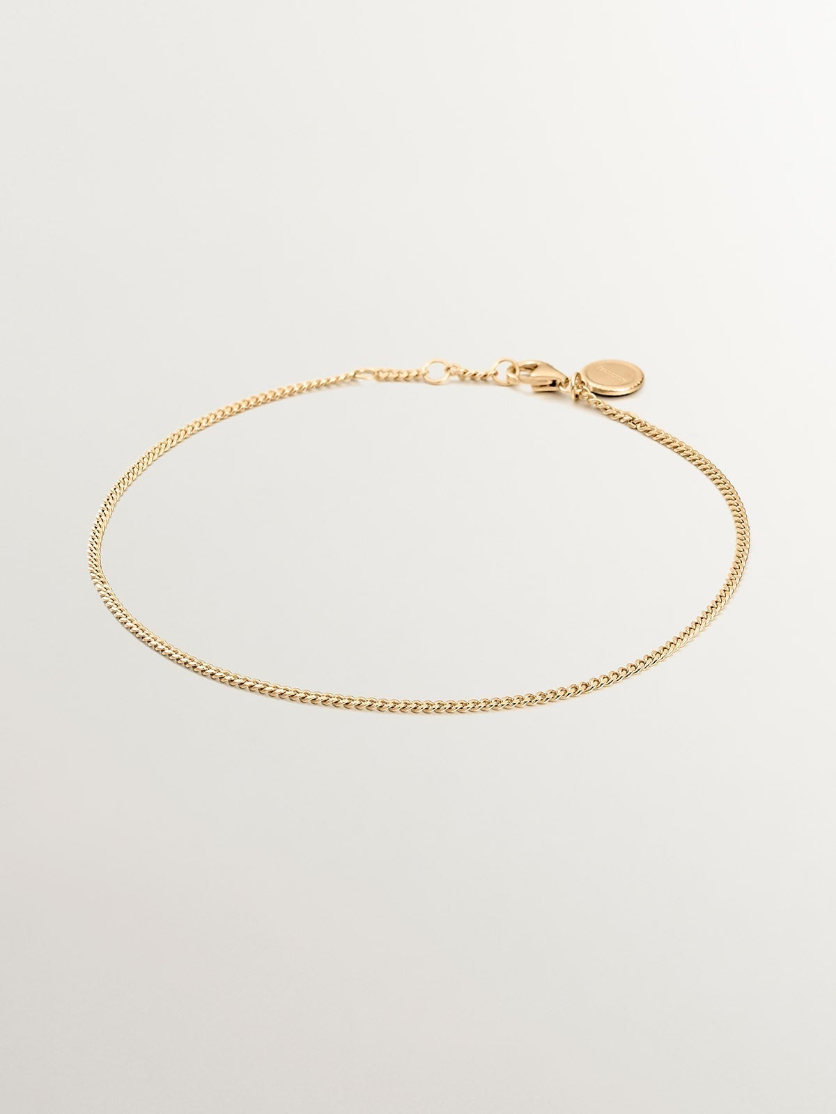 Pulsera tobillera de plata 925 bañada en oro amarillo de 18K