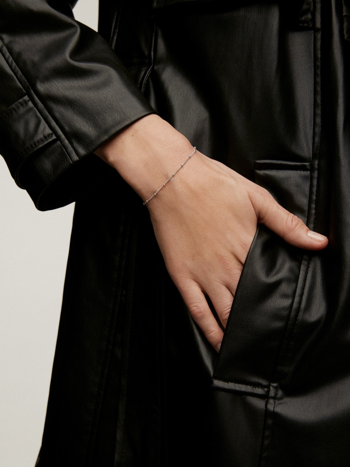 Pulsera de cadena con bolitas de plata 925