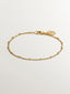Pulsera de cadena con bolitas de plata 925 bañada en oro amarillo de 18K