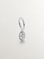 Pendiente individual de oro blanco de 18K con diamantes