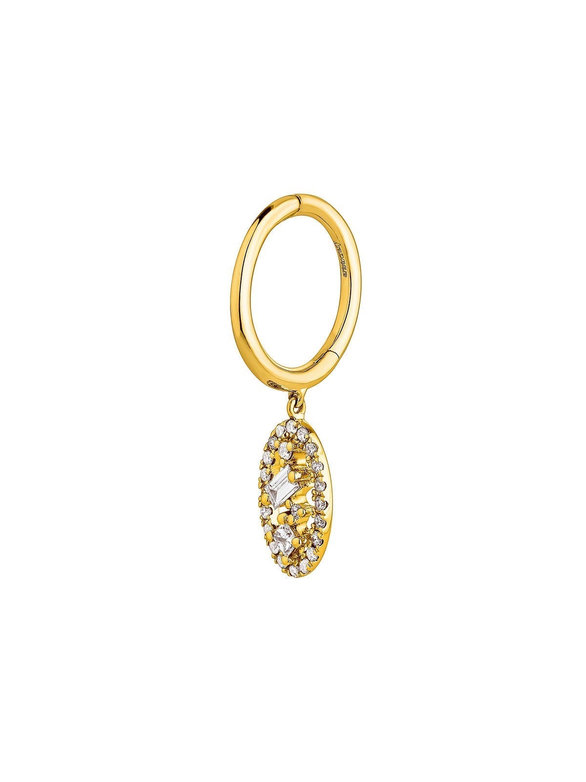 Pendiente individual de oro amarillo de 18K con diamantes