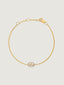 Pulsera de oro amarillo de 18kt con motivo de diamante ovalado