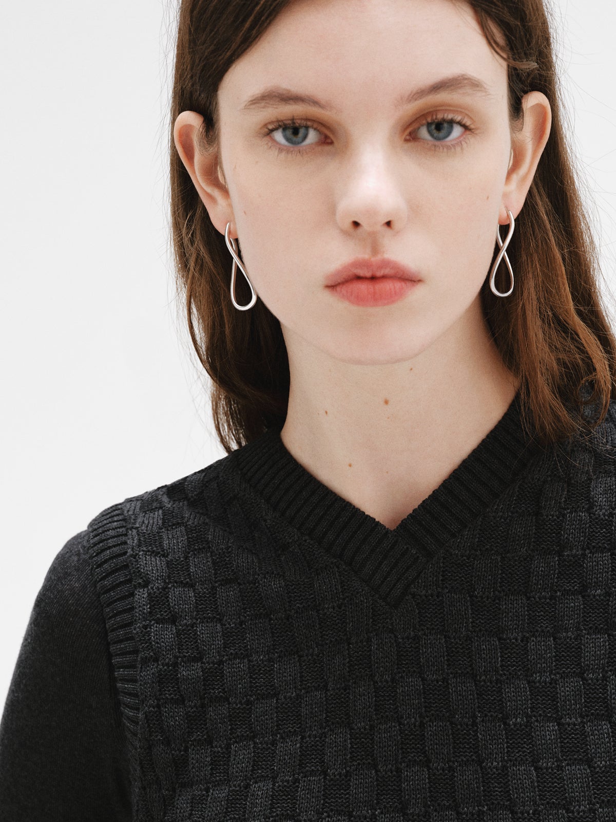 Pendientes de aro ondulados grandes de plata 925