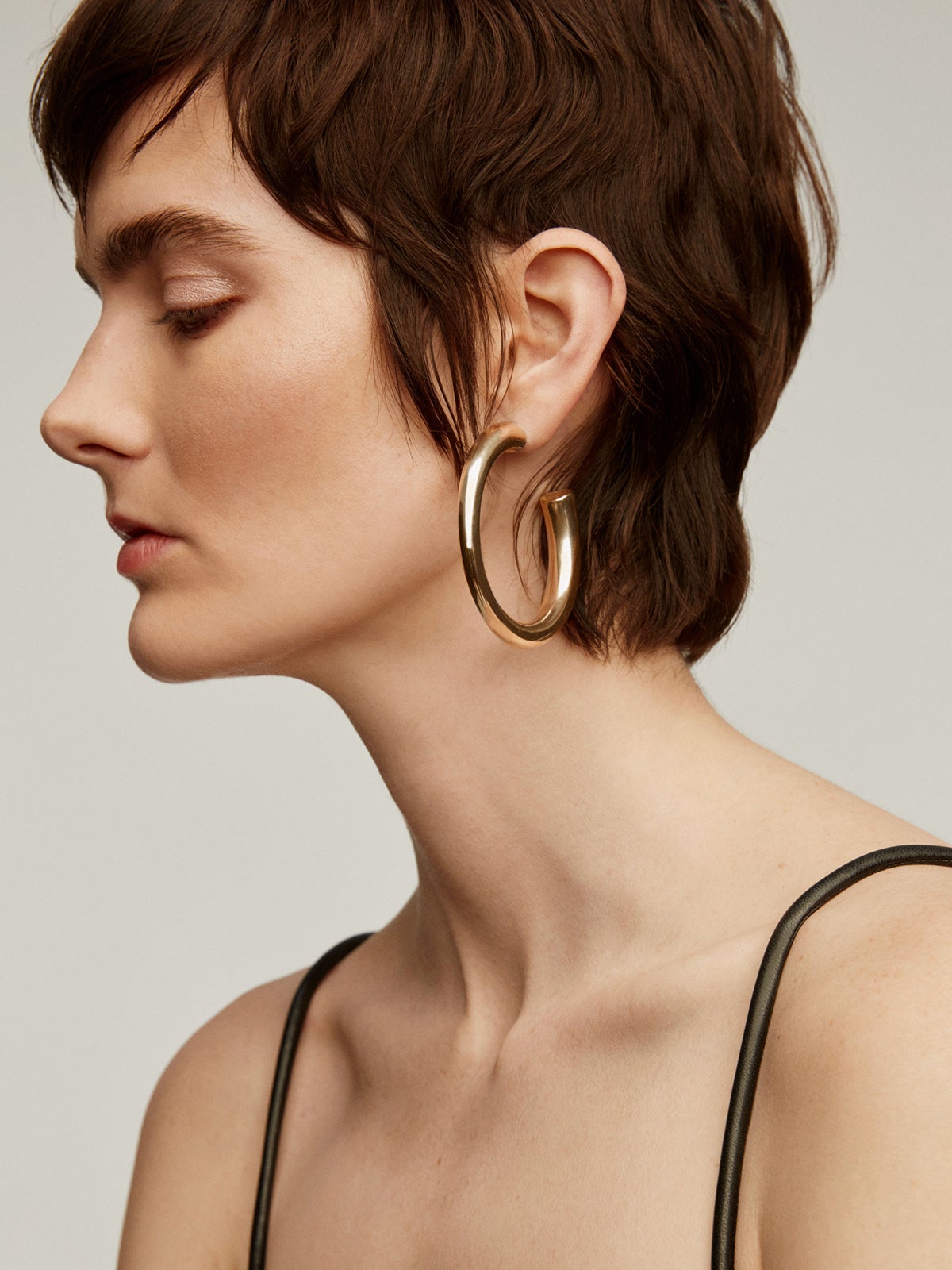 Pendientes de aro grandes de plata 925 bañada en oro amarillo de 18K