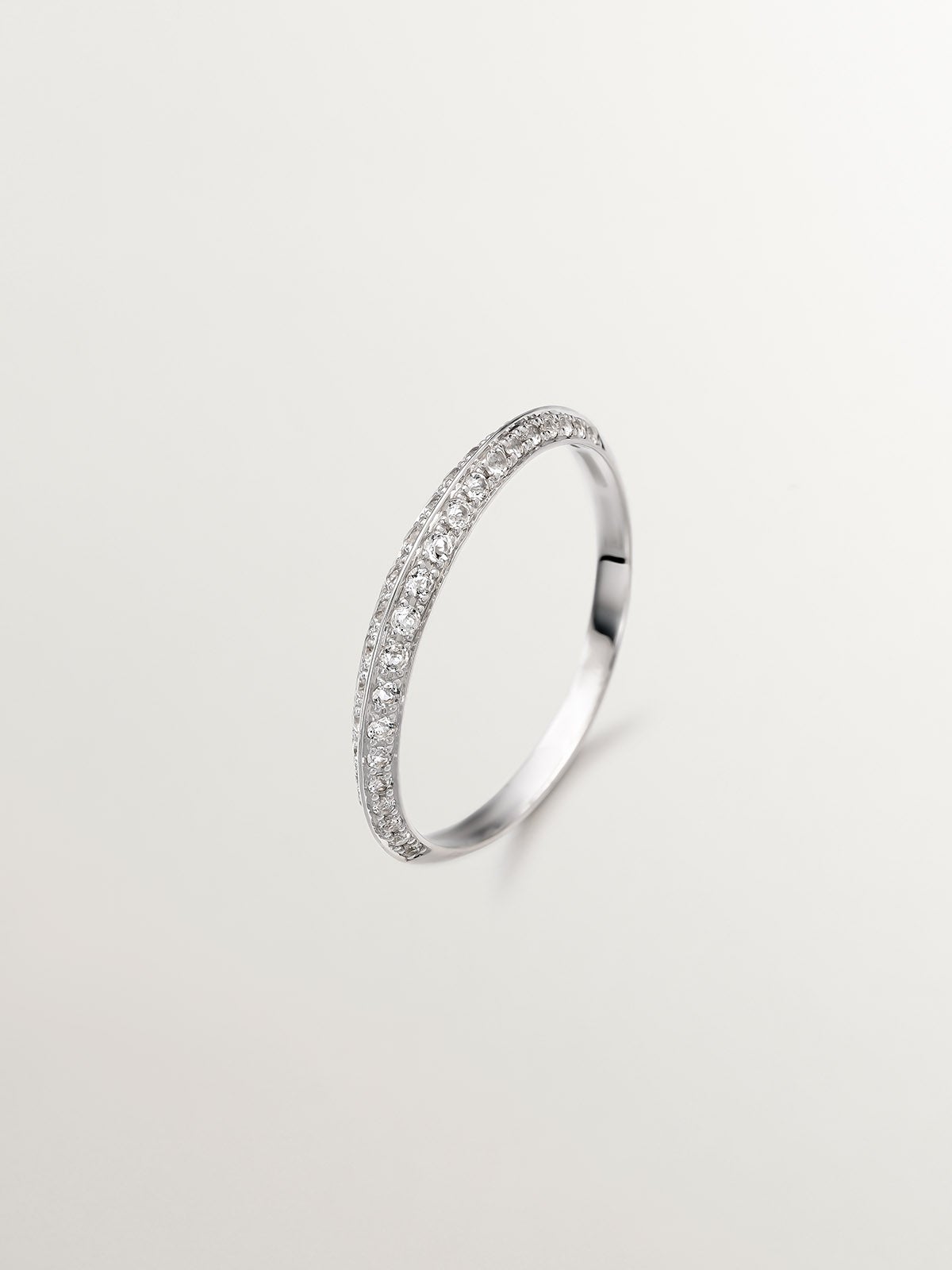 Anillo de plata 925 con topacios blancos