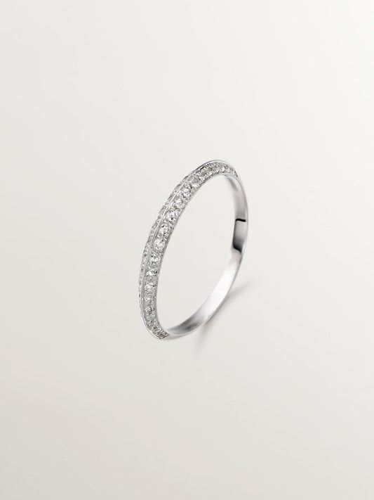 Anillo de plata 925 con topacios blancos