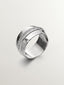 Anillo ancho de plata 925 con topacios blancos