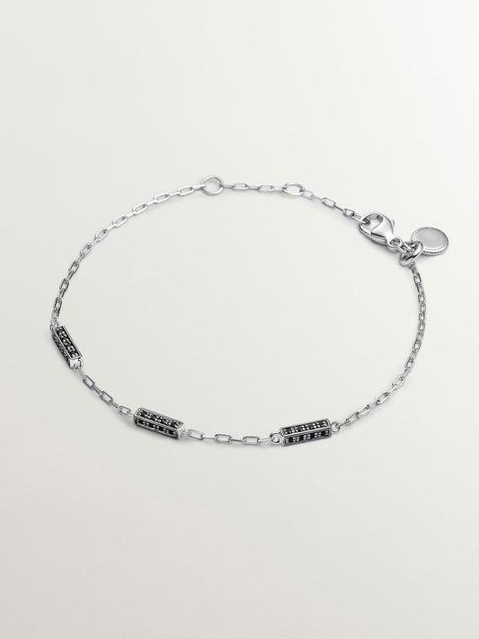 Pulsera de plata 925 con espinelas negras