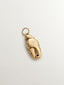 Charm de plata 925 bañada en oro amarillo de 18K con espinela negra y forma de pinza