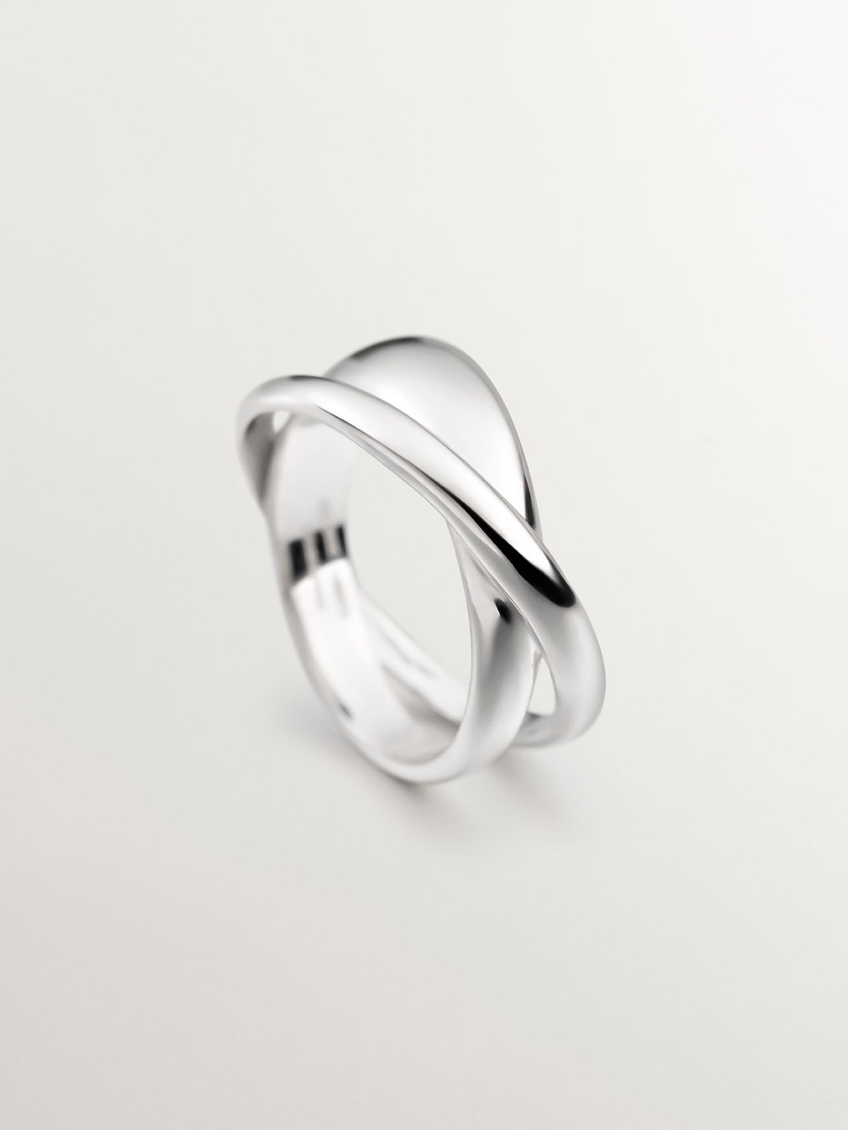 Anillo doble cruzado de plata 925