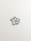 Pendiente individual de oro blanco de 18K con topacios azul sky