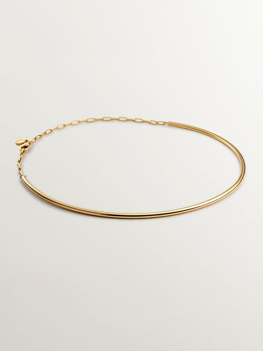 Collar rígido de plata 925 bañada en oro amarillo de 18K