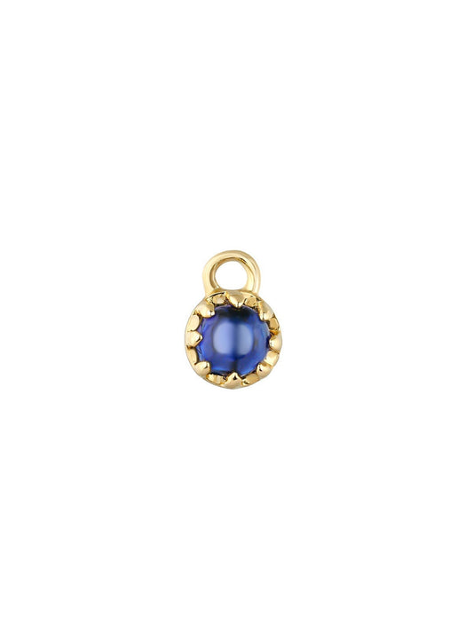 Charm de oro amarillo de 14K con zafiro azul