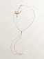 Headpiece de plata 925 bañada en oro amarillo de 9K con zafiros blancos, topacio azul london y perla