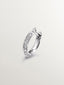 Pendiente individual de aro pequeño de oro blanco de 18K con diamantes de 0,07cts