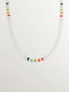 Collar de plata 925 bañada en oro amarillo de 18K con bolitas de piedra luna