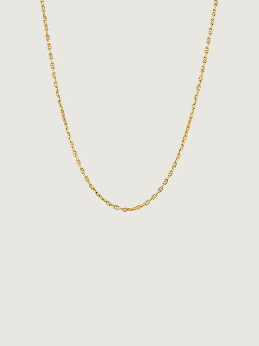 Cadena de eslabones calabrote de plata 925 bañada en oro amarillo de 18K