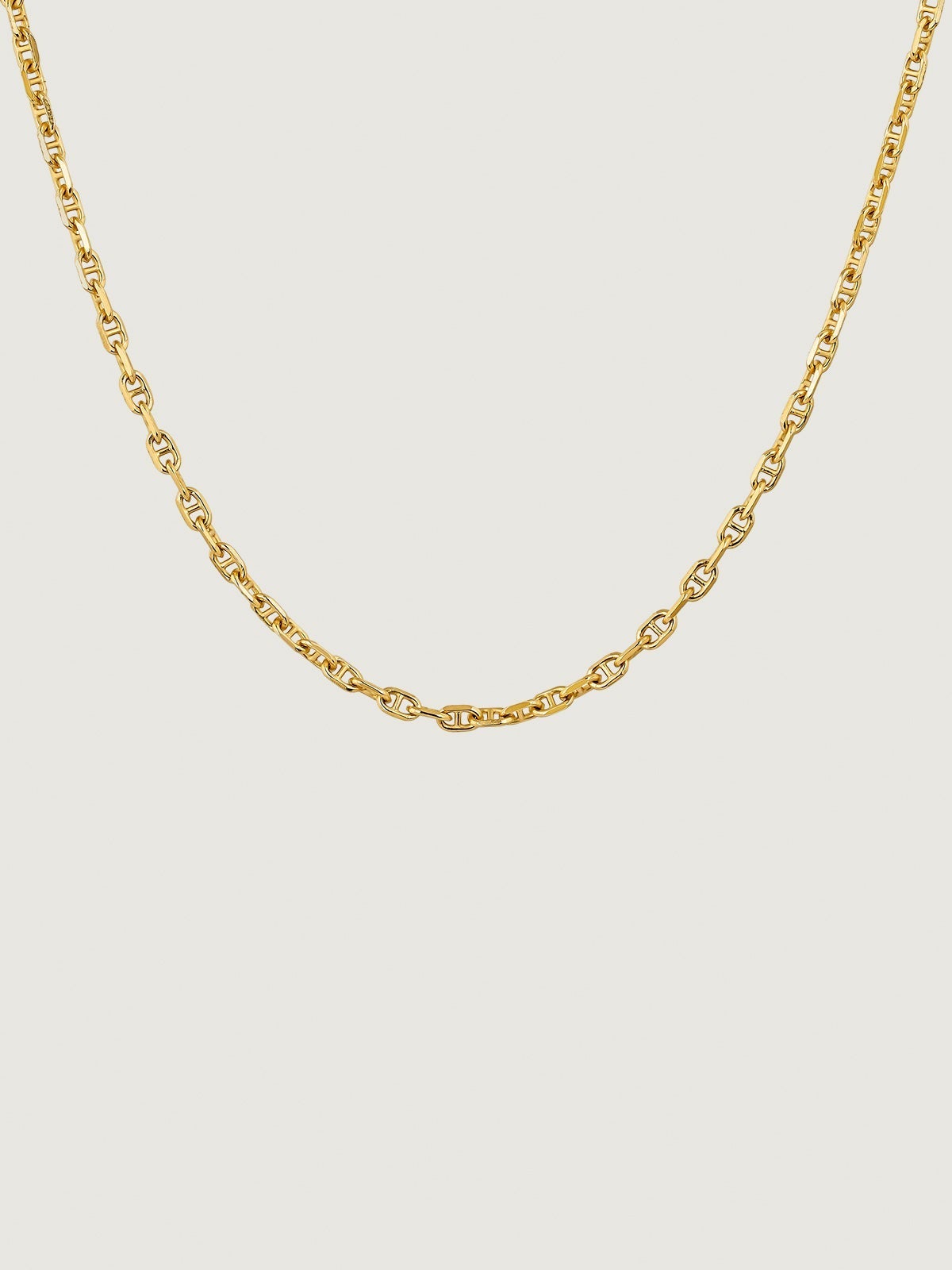 Cadena de eslabones calabrote de plata 925 bañada en oro amarillo de 18K