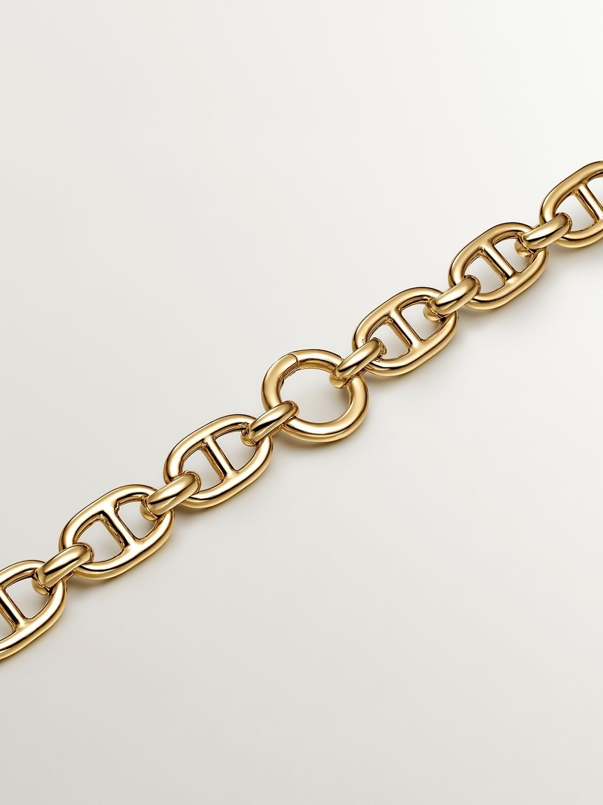 Cadena de eslabones calabrote 45 cm de plata 925 bañada en oro amarillo de 18K