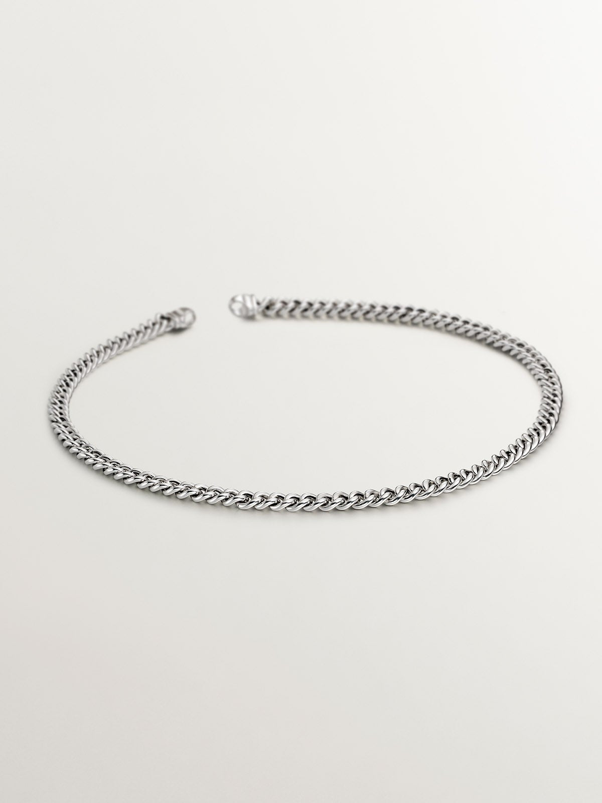 Cadena de eslabones barbados de plata 925
