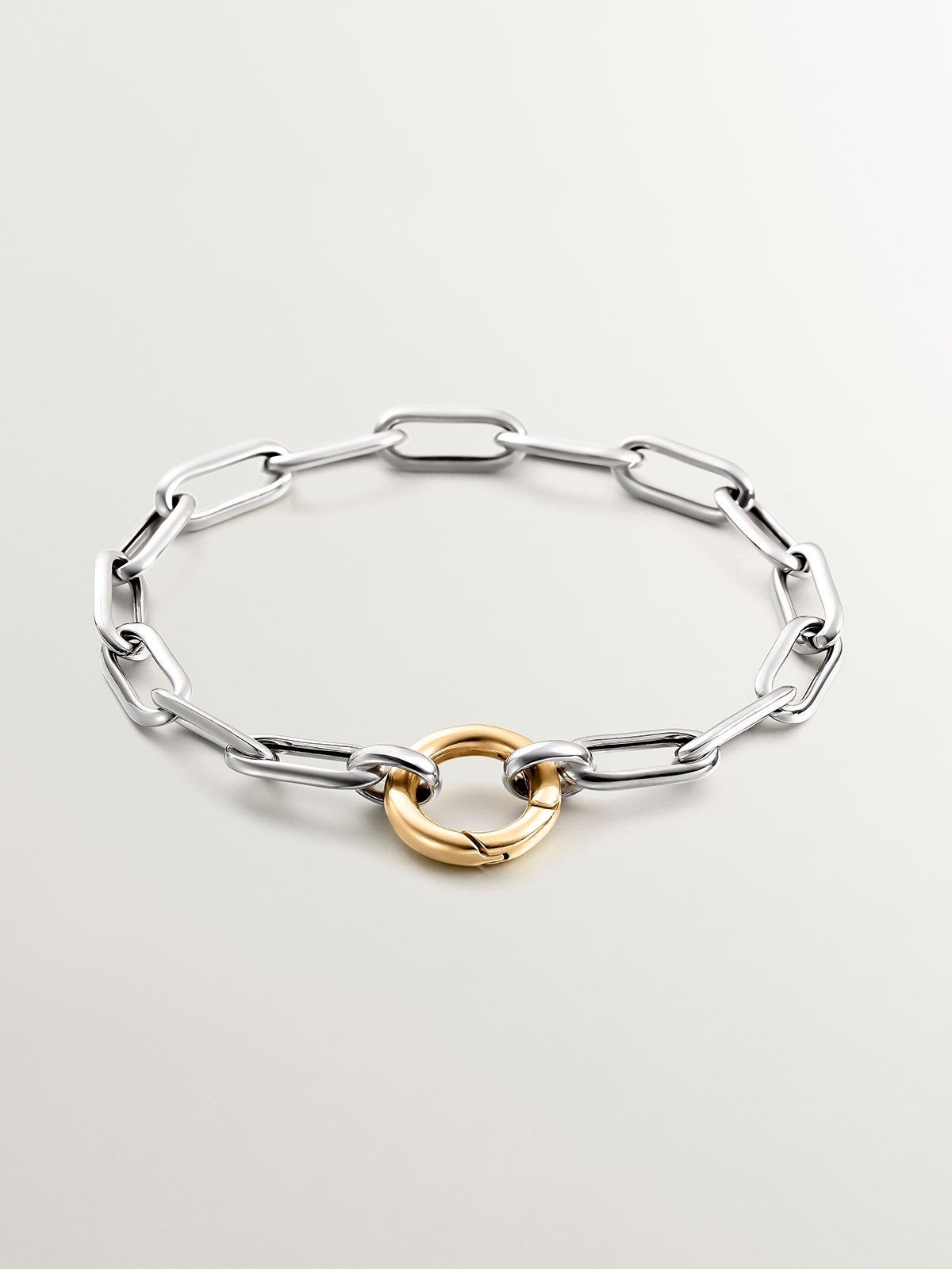 Pulsera de eslabones forza rectangulares de plata 925