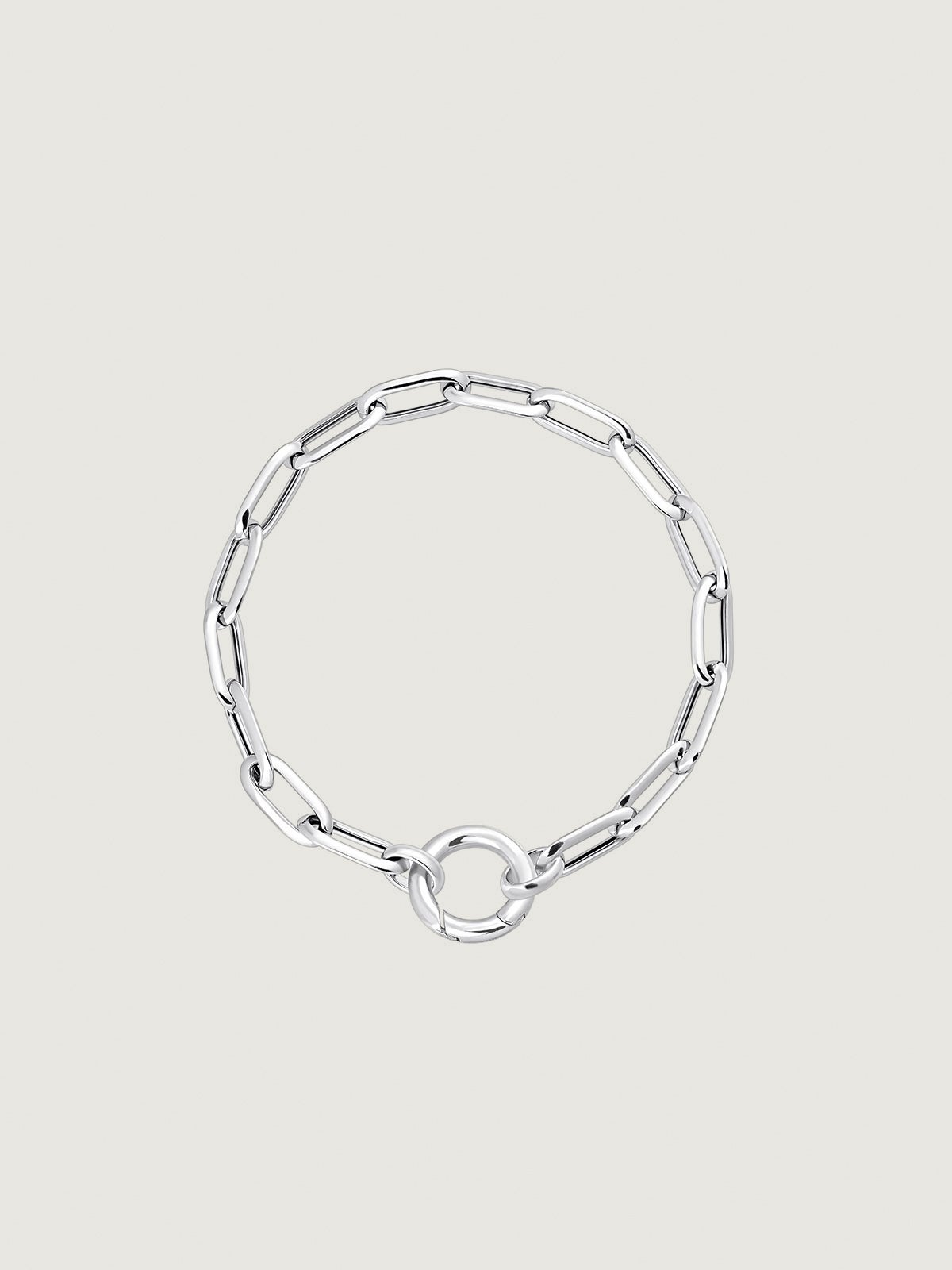 Pulsera de eslabones forza rectangulares de plata 925