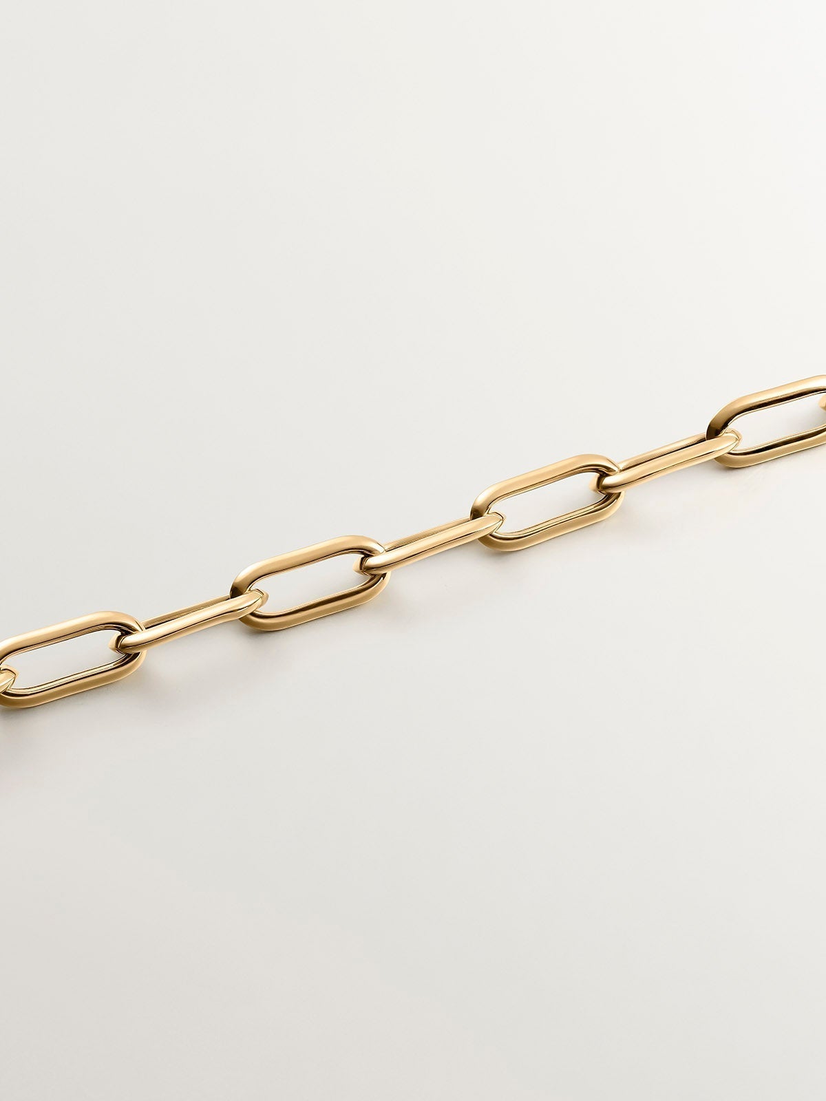 Pulsera de eslabones forza rectangulares de plata 925 bañada en oro amarillo de 18K
