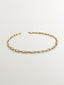 Collar de eslabones rectangulares 45 cm de plata 925 bañada en oro amarillo de 18K