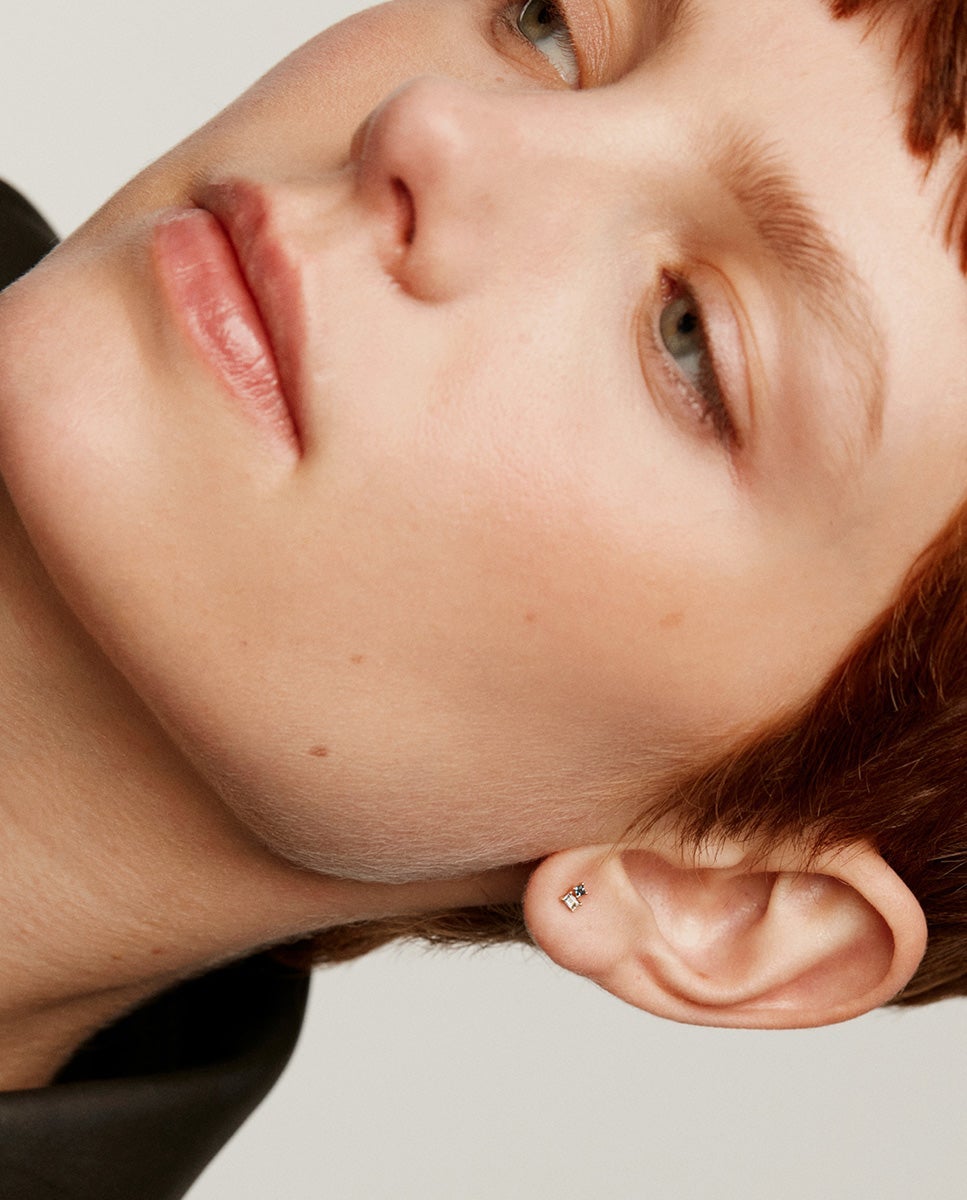 Pendientes de plata 925 bañada en oro amarillo de 18K con topacios azules