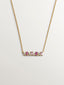 Colgante de plata 925 bañada en oro amarillo de 18K con rodolita rosa y amatista morada