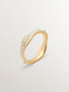 Anillo de Plata Bañada en Oro de 18kt con Esmalte Blanco de la Colección RUSH