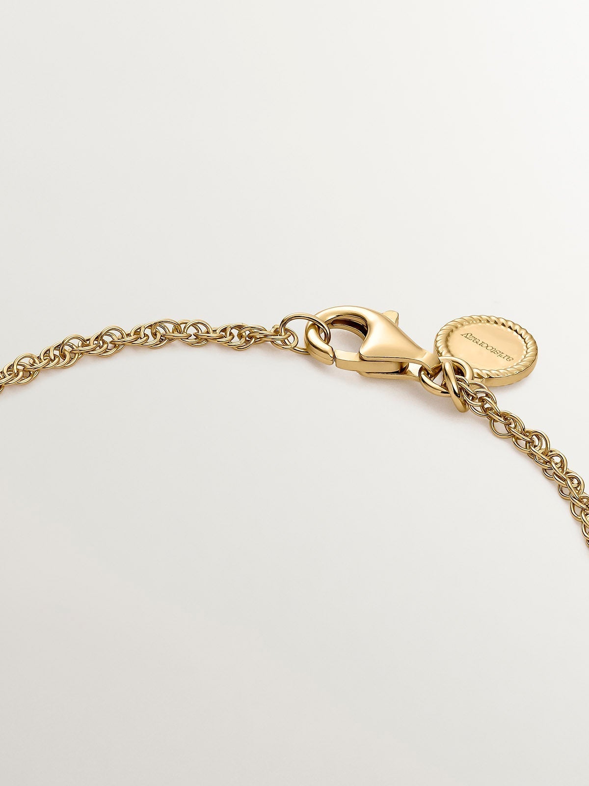 Pulsera de eslabones rope plata 925 bañada en oro amarillo de 18K