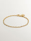 Pulsera de eslabones de plata 925 bañada en oro amarillo de 18K