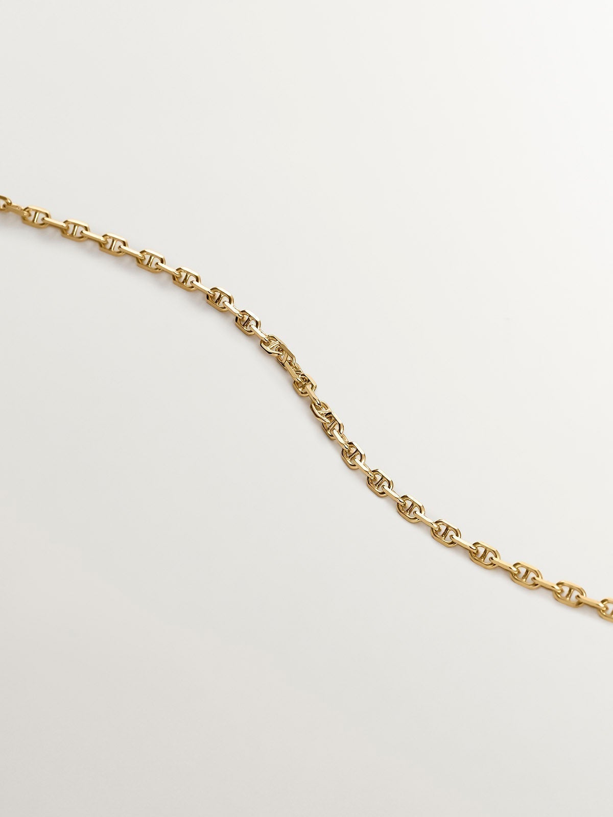 Pulsera de eslabones de plata 925 bañada en oro amarillo de 18K