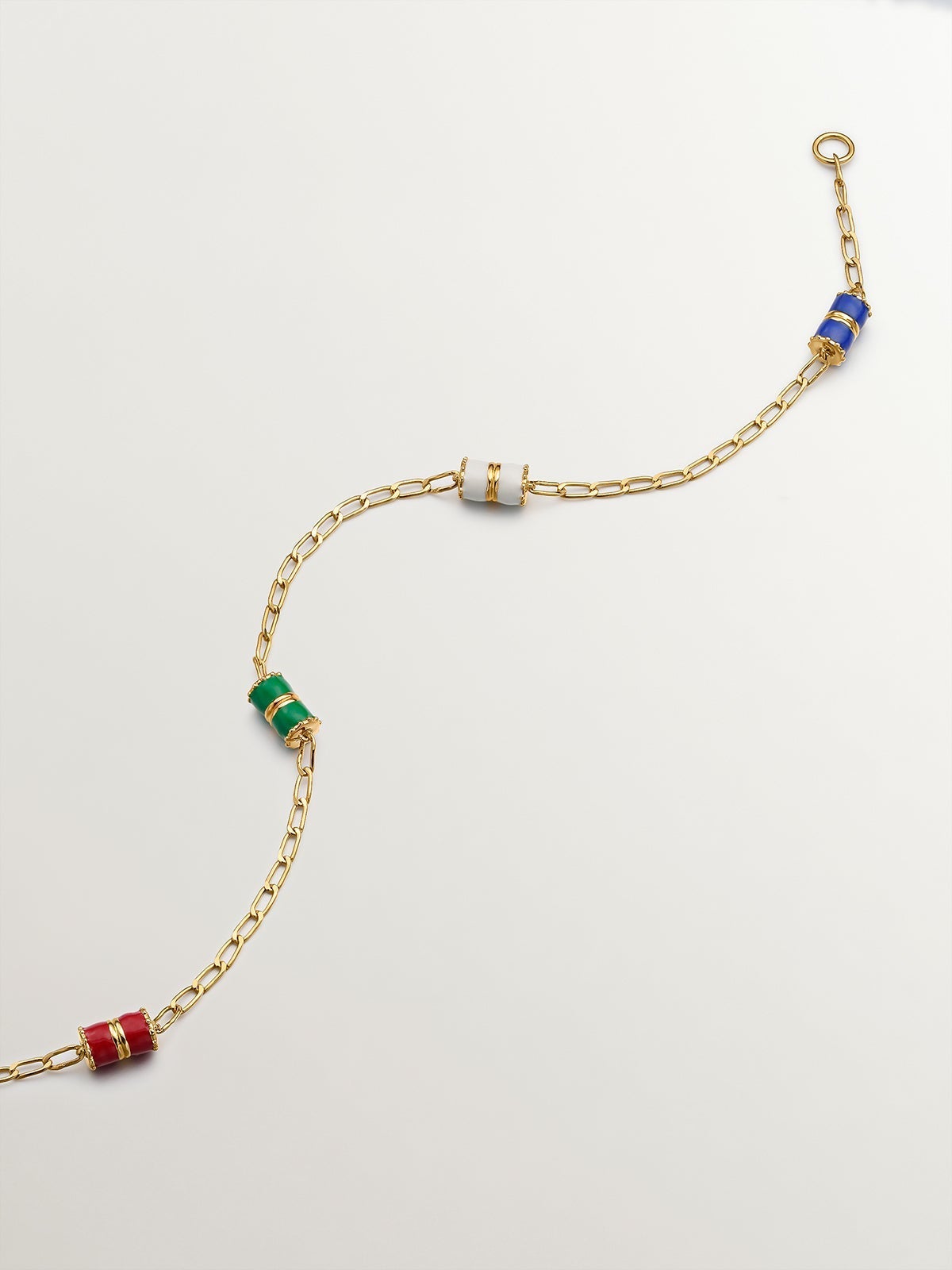 Pulsera de plata 925 con esmalte multicolor